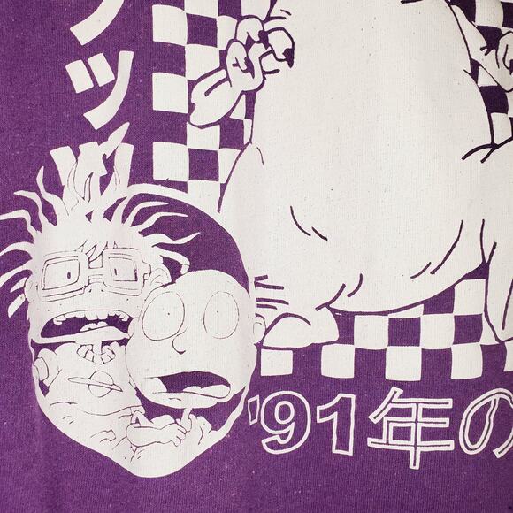 Nickelodeon Rugrats Reptar '91 Retro Style Purple Tee w/ Japanese Text Y:L A:S - Picture 6 of 10